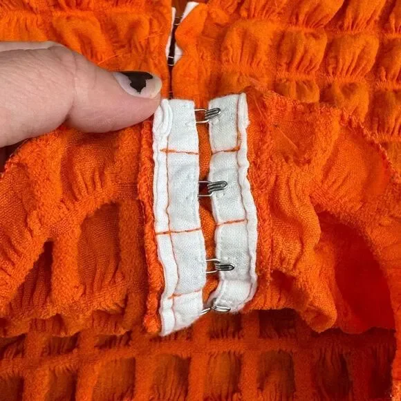 PLT Women's Orange Popcorn Hook & Eye Blouse Size 6 - Picture 9 of 9